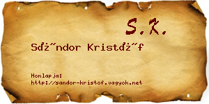 Sándor Kristóf névjegykártya