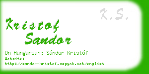 kristof sandor business card